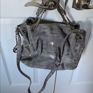 Michael Kors leather shoulder tote gray